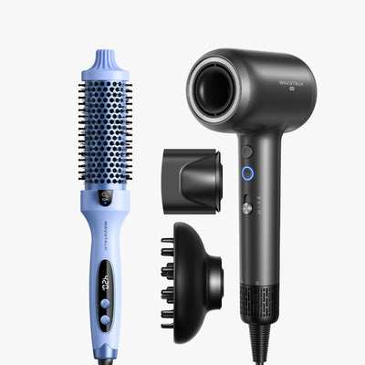 Blue Blowout Boost and dark gray Turblow Pro display on a white background