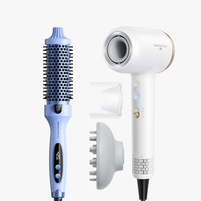 Blue Blowout Boost and white Turblow Pro display on a white background