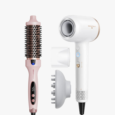Pink Blowout Boost and white Turblow Pro display on a white background