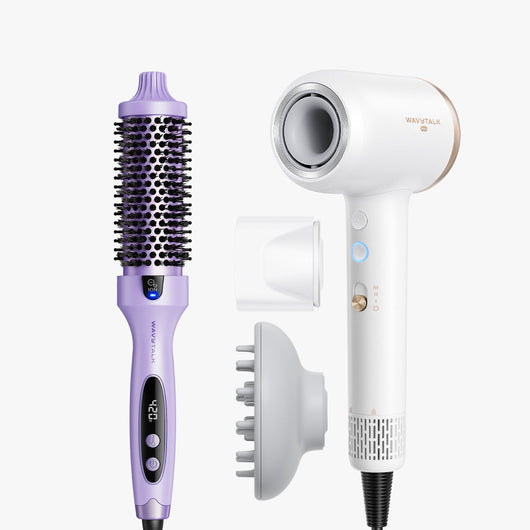 Purple Blowout Boost and white Turblow Pro display on a white background