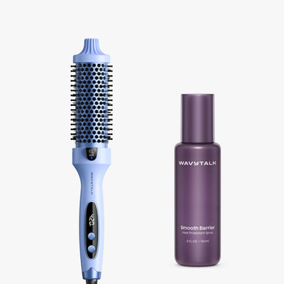Blue Blowout Boost and bottle of Smooth Barrier on a white background