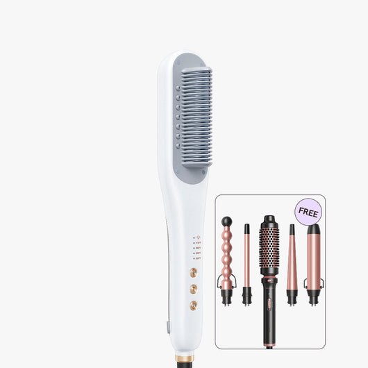 Hair straightener with attachments on a white background